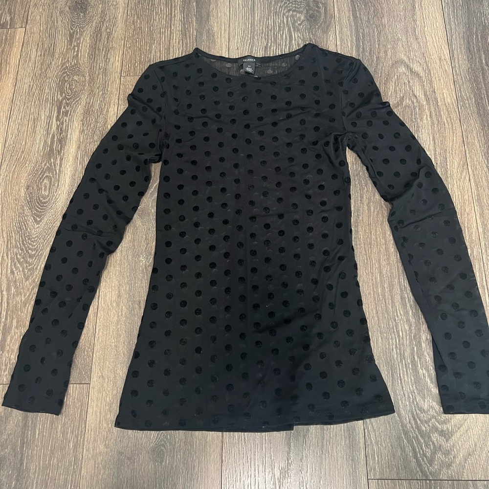 Halogen Sheer Mesh Dot Top
